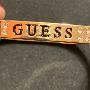 Guess Gold Tone Bangle with Rhinestones (7.5")